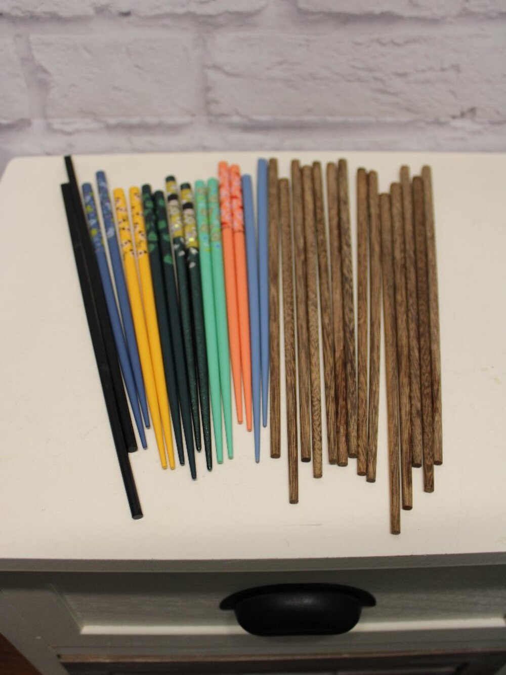 Mixed Chopstick Lot Wood Bamboo Plastic Decorative Asian Dining Utensils 15 Set